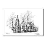 St. Andrews Presbyterian Church Stirling Ontario Canada Pen and Ink Postcard by NANCE